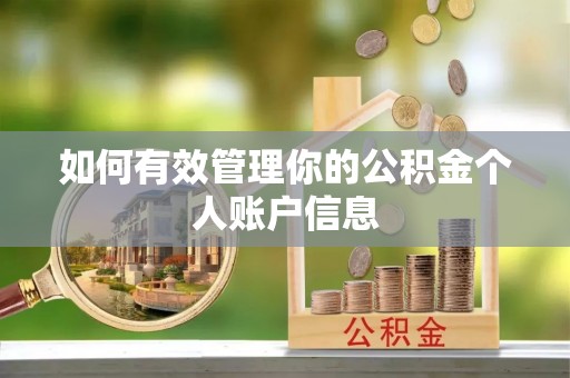 交城如何有效管理你的公积金个人账户信息